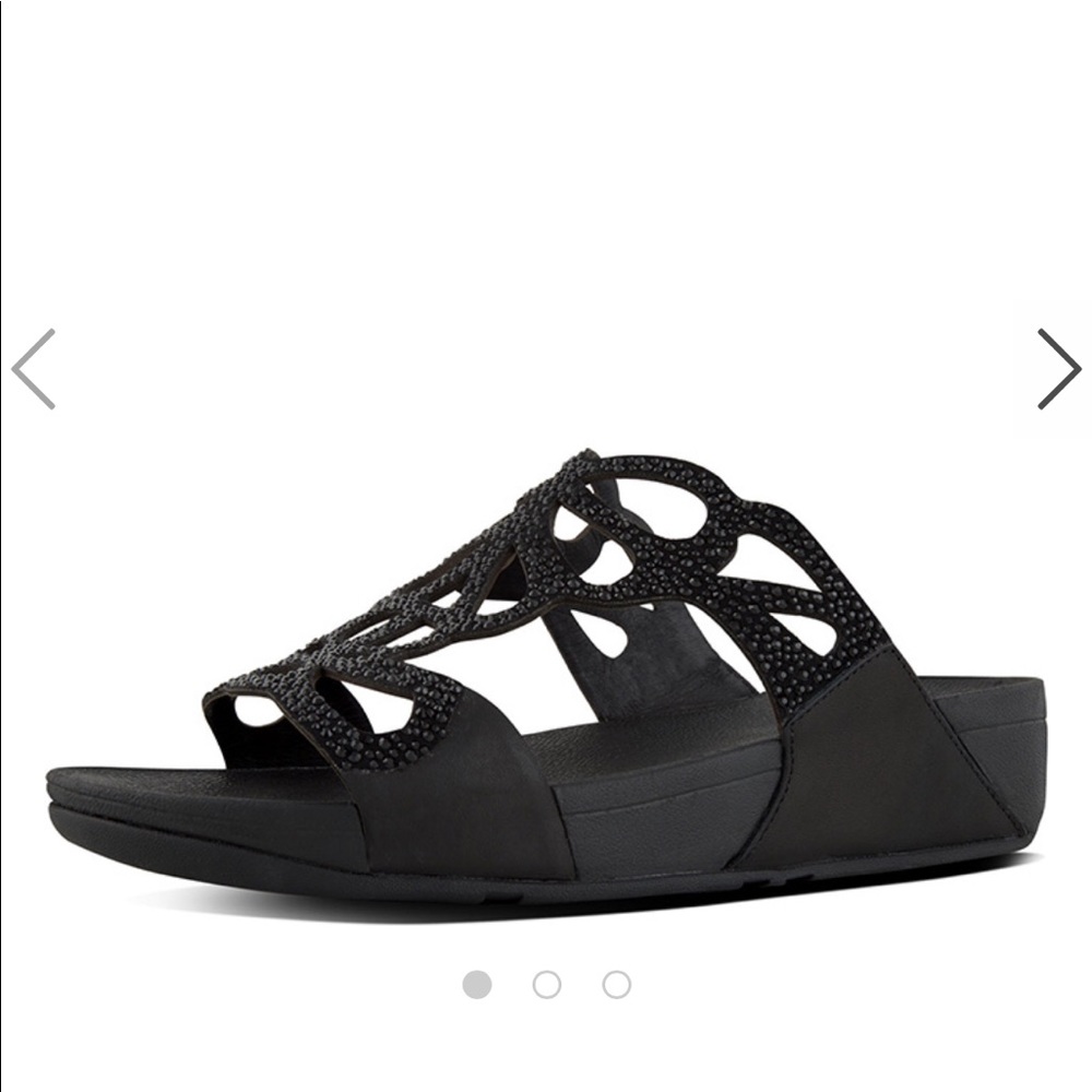 New Fitflop BUMBLE CRYSTAL TOE POST Sandal - BLACK